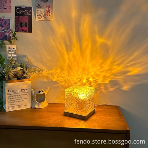 Family Bedroom Bedside Table Display: Wedding Lighting - Color Changing Crystal Ripple Lamp